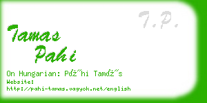 tamas pahi business card